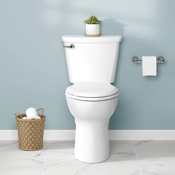 Cadet 12 in. Rough In 2-Piece 1.28 GPF Single Flush Elongated Chair Height Toilet with Slow Close Seat in White