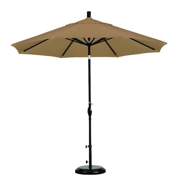 California Umbrella 9 ft. Aluminum Push Tilt Patio Umbrella in Straw Pacifica