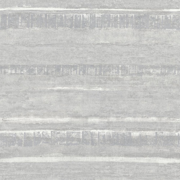 A-Street Prints Rakasa Silver Distressed Stripe Non Woven Paper Non-Pasted Metallic Wallpaper