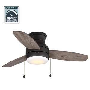 Ashby Park 44 in. White Color Changing Integrated LED Bronze Ceiling Fan with Light Kit and 3 Reversible Blades