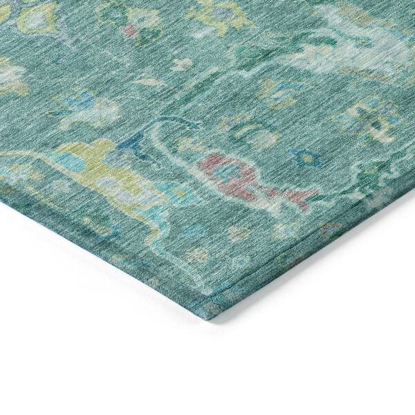Chantille Machine Washable Indoor/Outdoor Abstract ACN2232 Teal 2 ft. 6 in. x 3 ft. 10 in. Area Rug