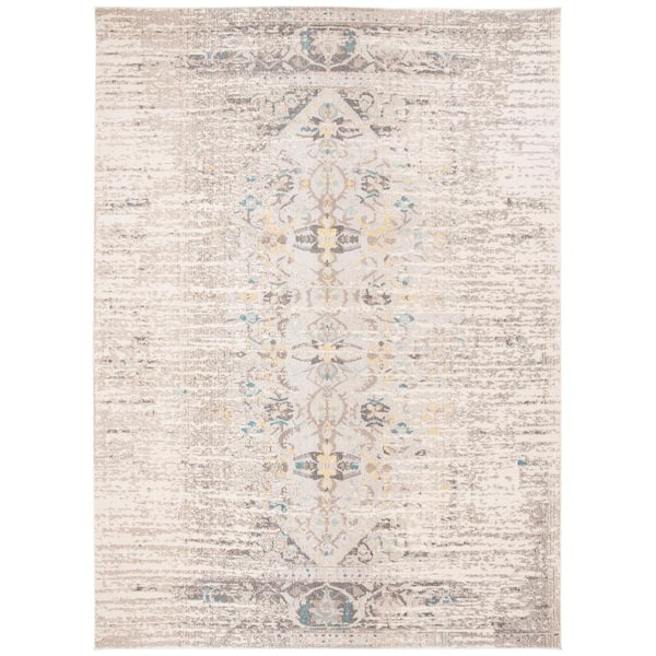SAFAVIEH Monaco Gray/Multi 10 ft. x 14 ft. Border Area Rug