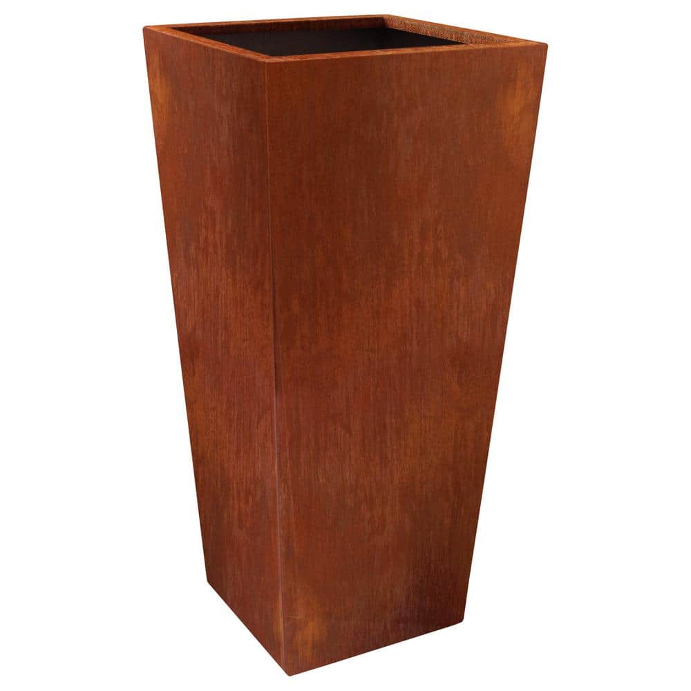 Contempo 13 in. x 28 in. Corten Steel Square Planter