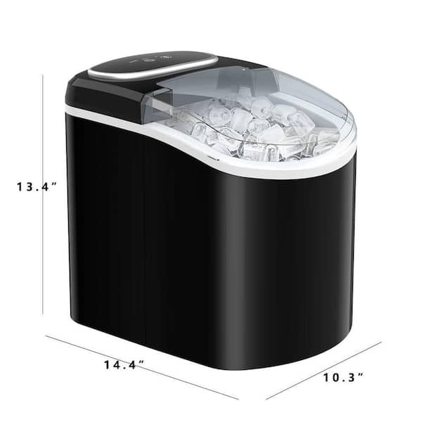Cube Ice Machine Countertop Bullet Cubed Ice Maker 26lbs/24hrs Self-Cleaning  with Scoop Basket