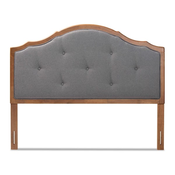 Baxton Studio Gala Dark Grey and Walnut Brown Queen Headboard