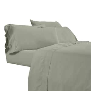 Minka 6-Piece Green Solid Soft Antimicrobial Microfiber King Bed Sheet Set