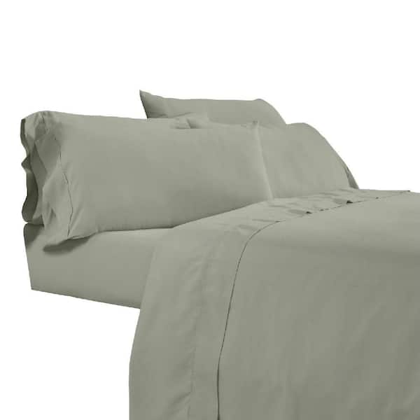 Benjara Minka 6-Piece Green Solid Soft Antimicrobial Microfiber King Bed Sheet Set