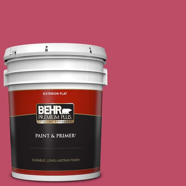 BEHR PREMIUM PLUS 5 gal. #S-G-110 Orchid Rose Flat Exterior Paint & Primer