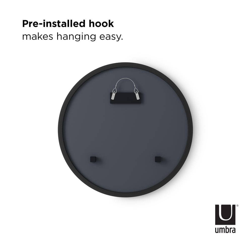 Umbra Hub 20" Industrial Black Rubber Round Wall Mirror