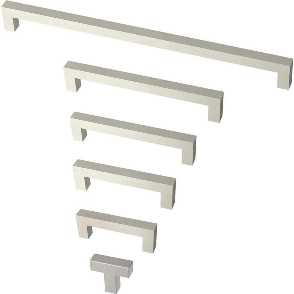 1.25'' Matte Black Modern Square Steel Bar Knob Set