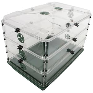 24 in. x 15 in. x 16.75 in. Domed Herb and Seed Propagator with 3 Height Extensions and Secure Clip Set