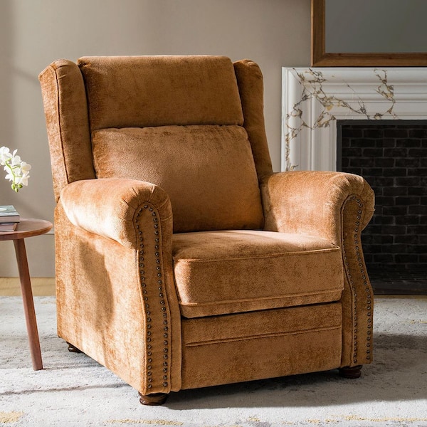 Andrea Brown Polyester Manual Recliner with Rolled Arms