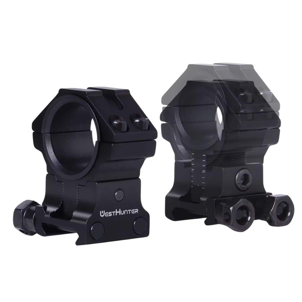 Adjustable Scope Ings – 25.4mm/30mm Tube | 6-Level Height  1 2 1 4 25 4mm 30mm Picatinny Rail Compatible
