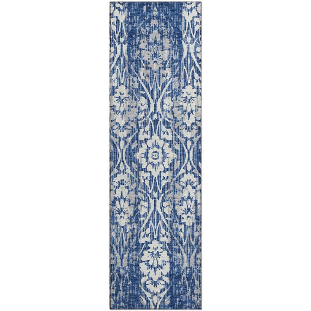Mayfield Premium Machine Washable Abstract AMF2482 Navy 2 ft. x 7 ft. Runner Rug price history on PriceWatchPro