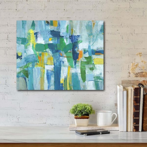 Wall Art Bright Green and Blue 5 x 7 Abstract Watercolor Landscape Painting PRINT Art Print Impressionist 8 x 10 4 x 6