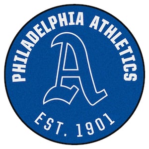 Philadelphia Athletics Blue 2 ft. x 2 ft. Round Area Rug