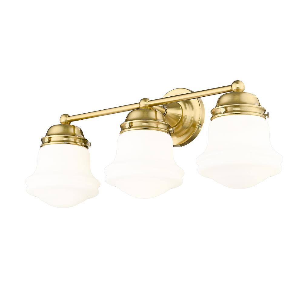 Luxe Gold 3-Light Vanity with Matte Opal Glass Shades