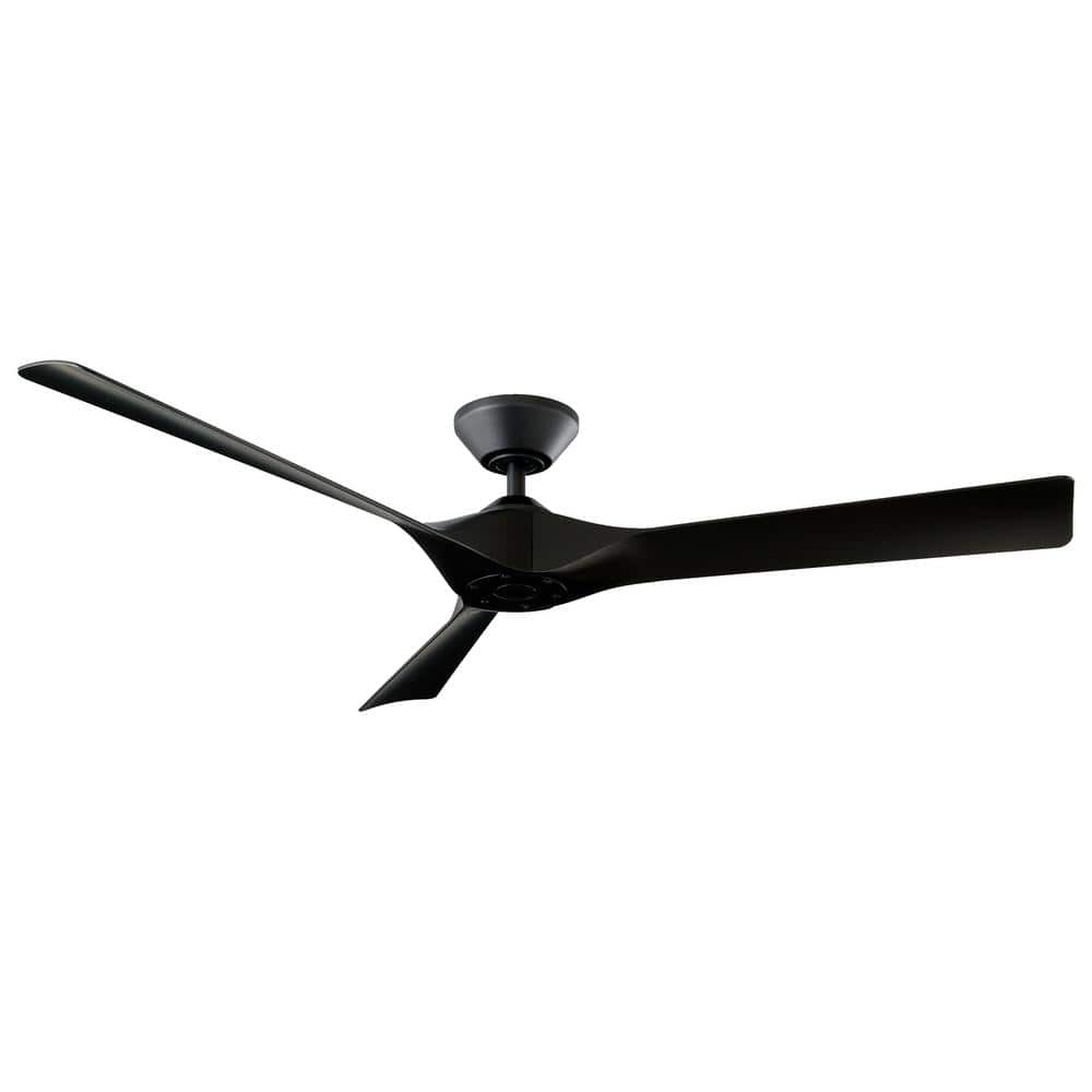 Modern Forms Torque 58 in. Indoor/Outdoor 3-Blade Smart Matte Black Ceiling  Fan with Remote Control FR-W2204-58-MB The Home Depot