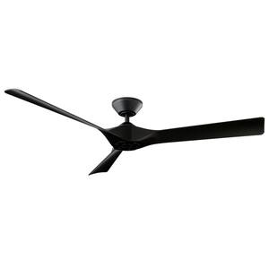 Torque 58 in. Indoor/Outdoor 3-Blade Smart Matte Black Ceiling Fan with Remote Control