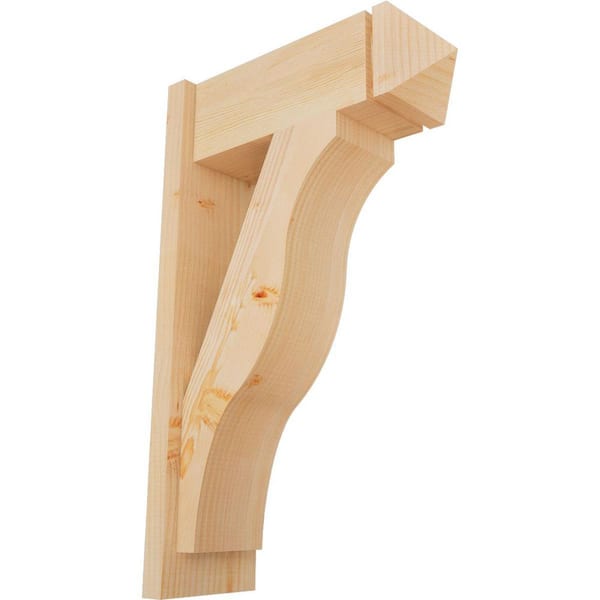 Ekena Millwork 8 in. x 32 in. x 20 in. Fuston Arts and Crafts Smooth Douglas Fir Outlooker