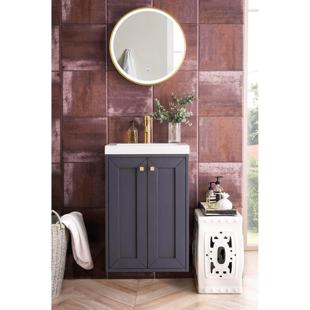 Chianti 20'' Mineral Grey Wall-Mount Vanity with Composite Top