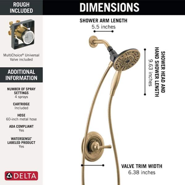 25〜29 Delta Chamberlain Gold In2ition Single-Handle 4-Spray Shower