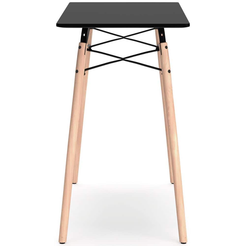 Jaspeni Black and Natural Wood Home Office Desk
