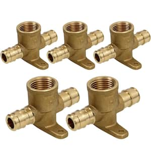 3/4 in. 90 -Degree PEX A x FIP Expansion Pex Drop Ear Tee, Lead Free Brass For Use in Pex A-Tubing (Pack of 5)