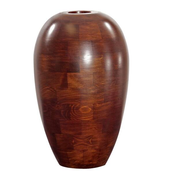Unbranded Mahogany Wood Decorative Vase Large