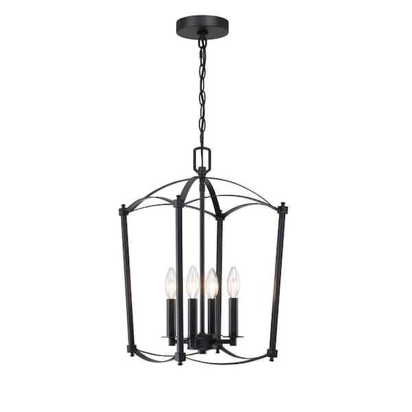 JONATHAN Y Pagoda 16 in. 4-Bulb Oil Rubbed Bronze Lantern