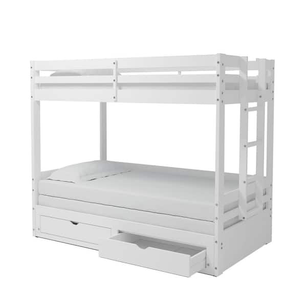 Alaterre Furniture Jasper White Twin To, Phoenix Twin Daybed With Bookcase And Storage Drawers