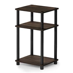 Just 13.4 in. Columbia Walnut/Black 22.8 in. Rectangular Wood End Table