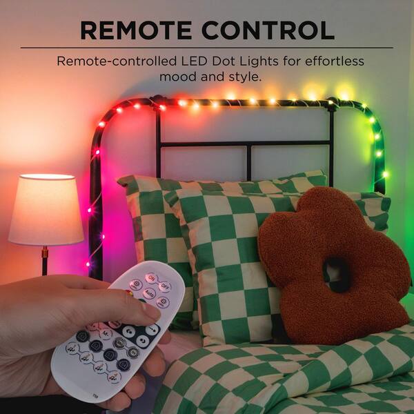 40 ft. USB Powered Sound Reactive RGBIC Dot Lights with 28key