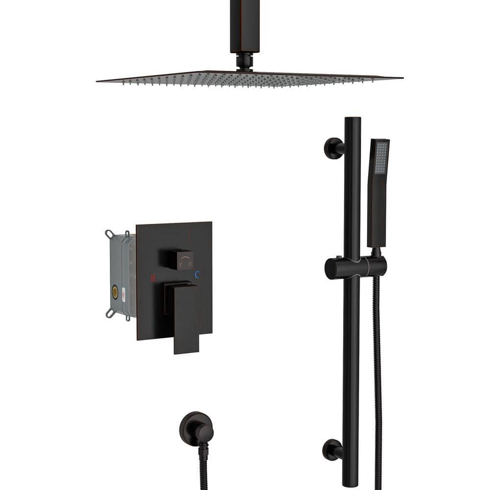 Single Handle 1-Spray Ceiling Mount Shower Faucet 1.8 GPM with Pressure Bal