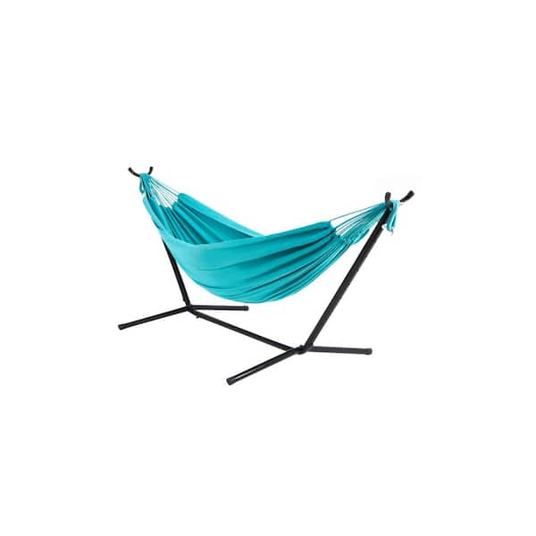 Wildaven 10 ft. Double Cotton Hammock Bed with Space Saving Steel Stand