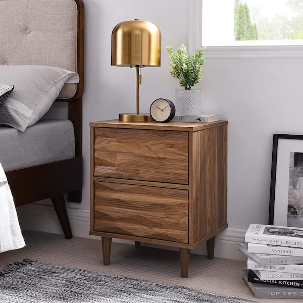 MODWAY Vespera 2-Drawer Nightstand in Walnut