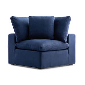 Echo 43.5 in. W Square Arm 1-Piece Performance Fabric Corner Sectional Piece in Blue Navy