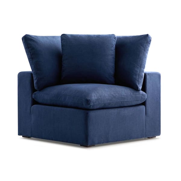 New Heights Echo 43.5 in. W Square Arm 1-Piece Performance Fabric Corner Sectional Piece in Blue Navy