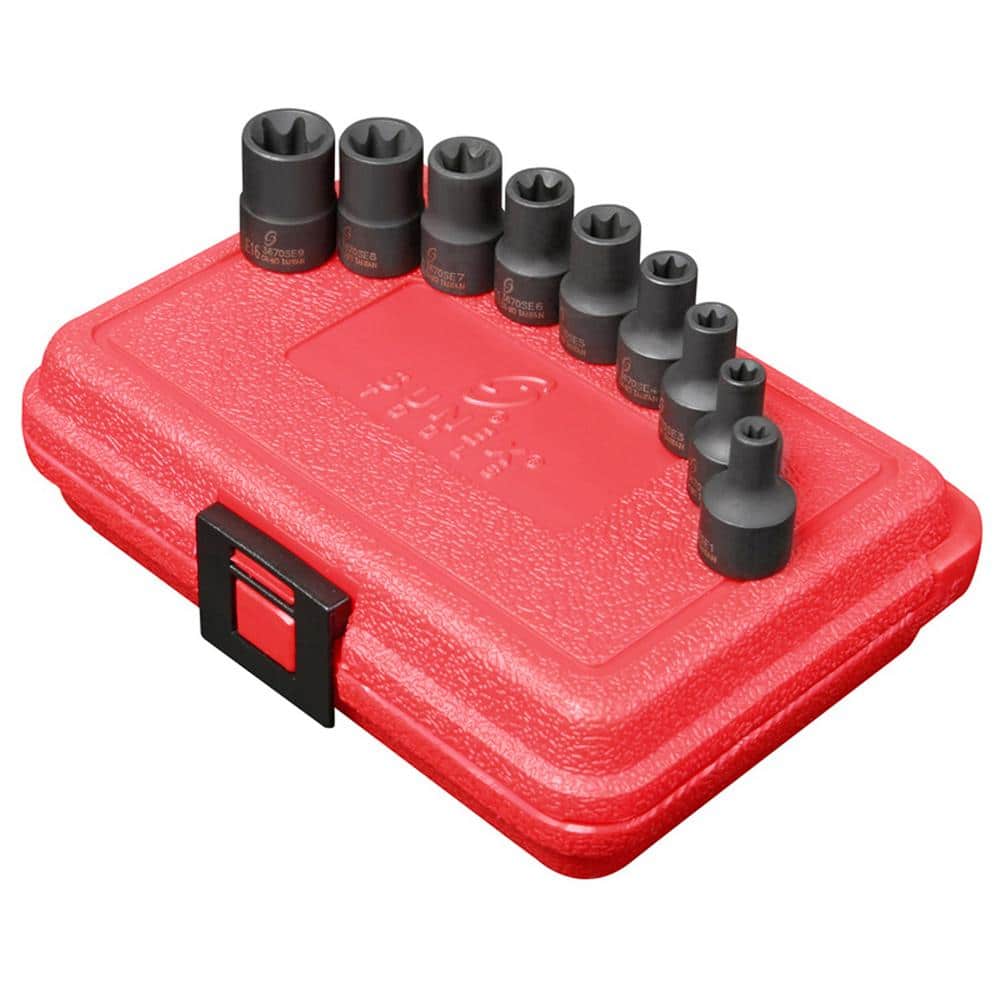 SUNEX TOOLS 3/8 in. Drive 9Piece External Star Socket Set 3670SE The