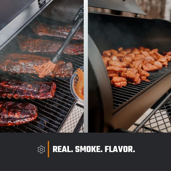 OKLAHOMA JOE'S Longhorn Offset Charcoal Smoker and Grill with 1060