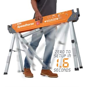 30 in. H Heavy Duty Steel Speedhorse Sawhorse with Auto Release Legs 1500 lbs. Capacity (2-Pack)