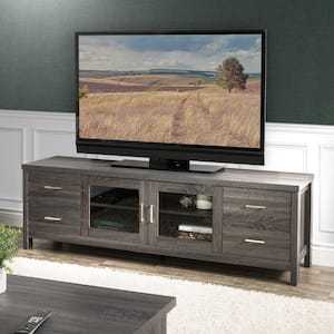 Hollywood Dark Gray TV Cabinet with Doors, for TVs up to 85 in.