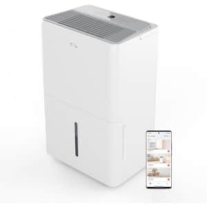 25 pt. 2000 sq. ft. Smart Dehumidifier, Ultra-compact in White
