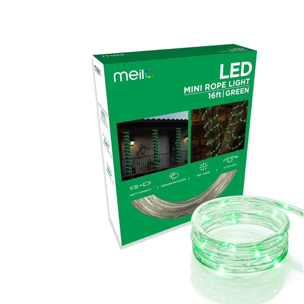 16 ft. Green All Occasion Indoor Outdoor LED 1/4 in. Mini Rope Light 360 degree Directional Shine Decoration price history on PriceWatchPro