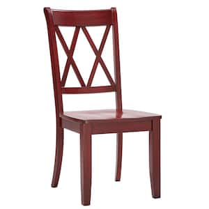 Antique Berry Double X Back Wood Dining Chairs (Set of 2)