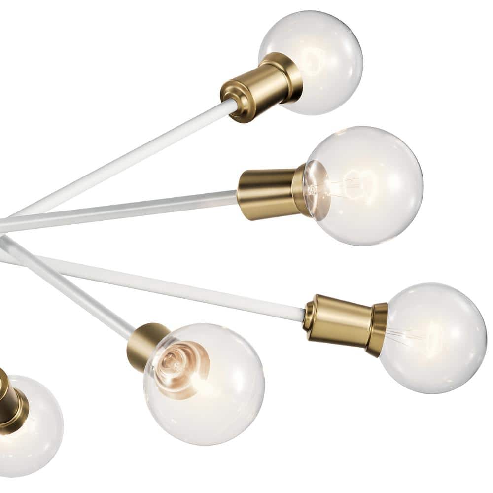 White 47" Sputnik Modern Ceiling Chandelier