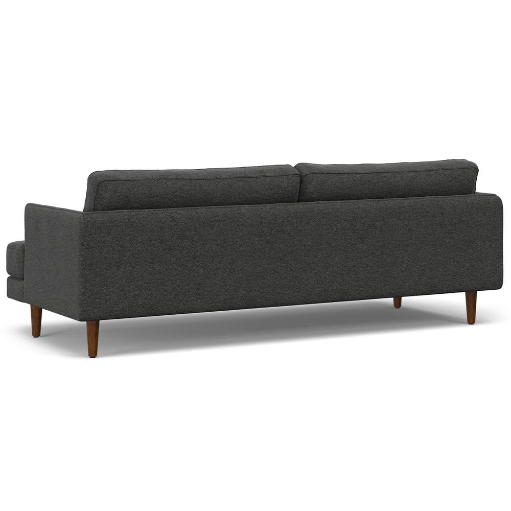 Charcoal Grey 90-Inch Fabric Lawson Sofa with Wood Legs