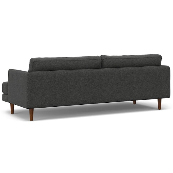 Simpli Home Livingston 90 inch in. Straight Arm Woven-Blend Fabric