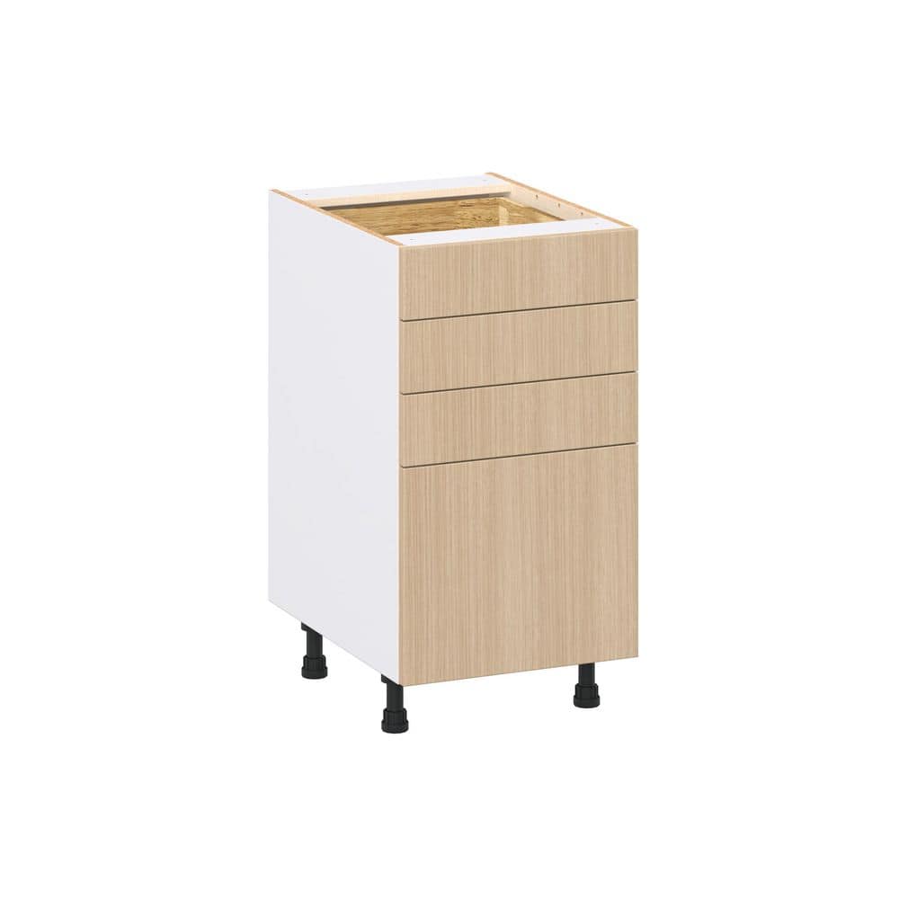 Timberline 18 in. W x 24.5 in. D x 34.5 in. H Assembled Shaker Drawer Base Kitchen Cabinet in Mojavi Oak with 4-Drawers price history on PriceWatchPro