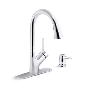 Setra Single-Handle Pull-Down Sprayer Kitchen Faucet in Polished Chrome